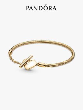 Pandora Heart T-Bar Snake Chain Bracelet